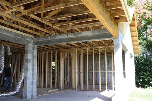 Home addition construction framing interior walls